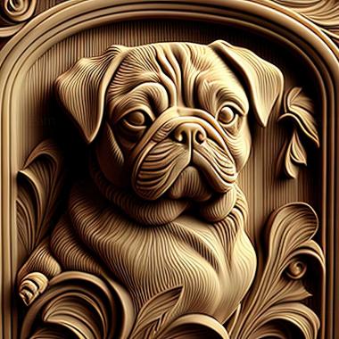 3D model Pug dog (STL)